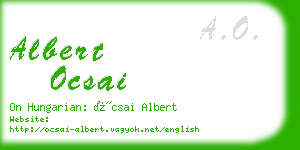 albert ocsai business card